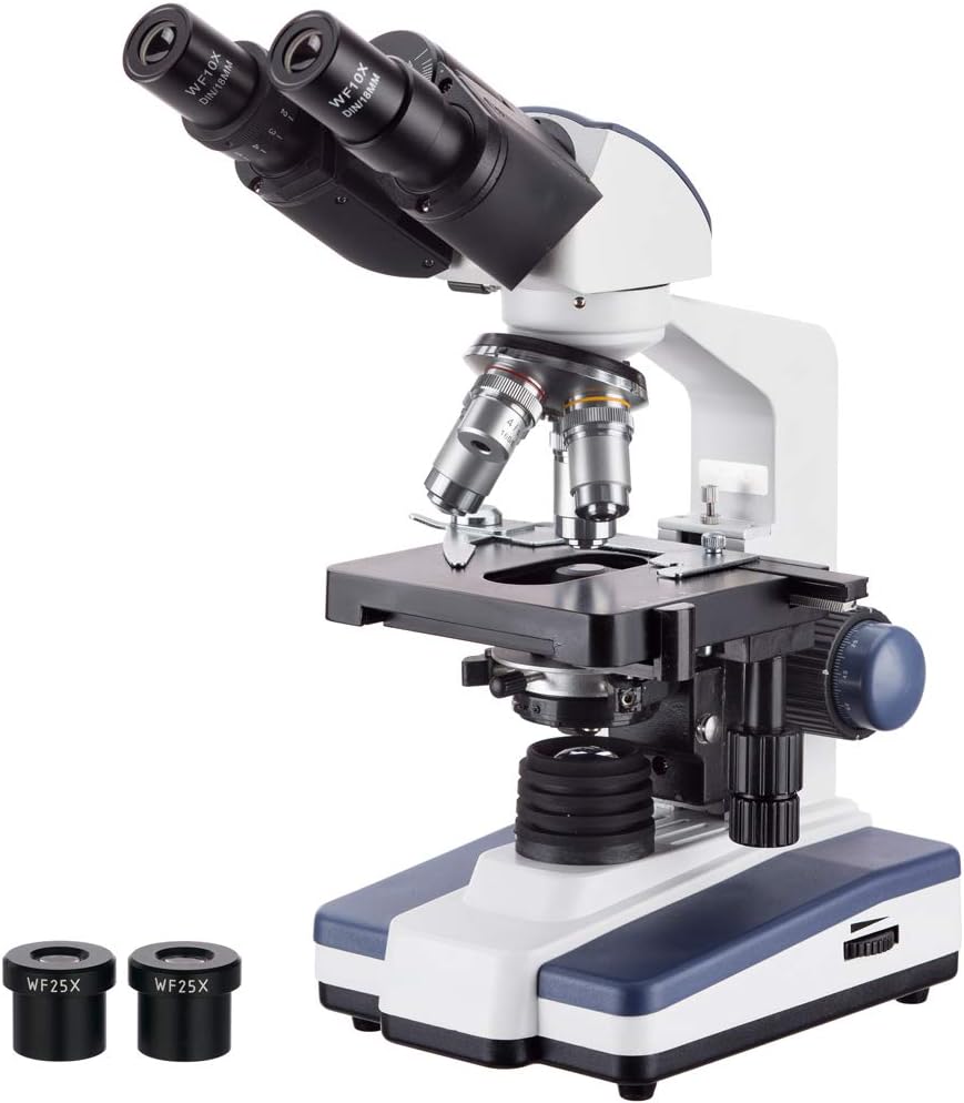 40X5000X LED Lab Binocular Compound Microscope with 3DStage Amazon