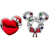 Yuscorai Christmas Fashion Charms Compatible for Bracelets and Necklaces Family Birthday Jewelry Women's Bead Charms Valentine's Day and Halloween Charms