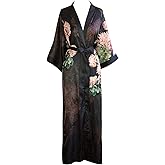 KIM+ONO Luxury Kimono Robe for Women | Long Floral Robe | Original Design | Removable Waist Tie Closure