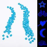 GLOCARNIVAL Glow Pebbles 480 Blue Glowing Rocks for Garden Walkway Outdoor view 7
