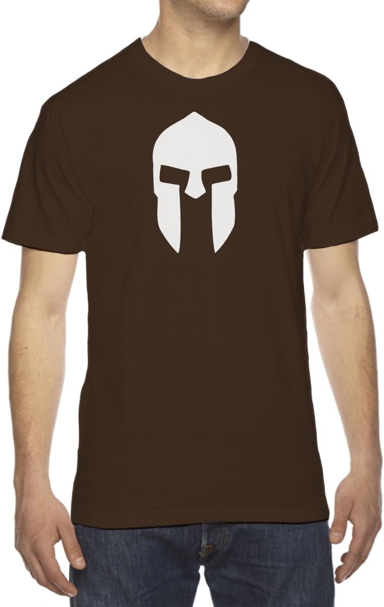 Men's 300 Spartan Helmet of King Leonidas T-Shirt - X-Large Chocolate Brown