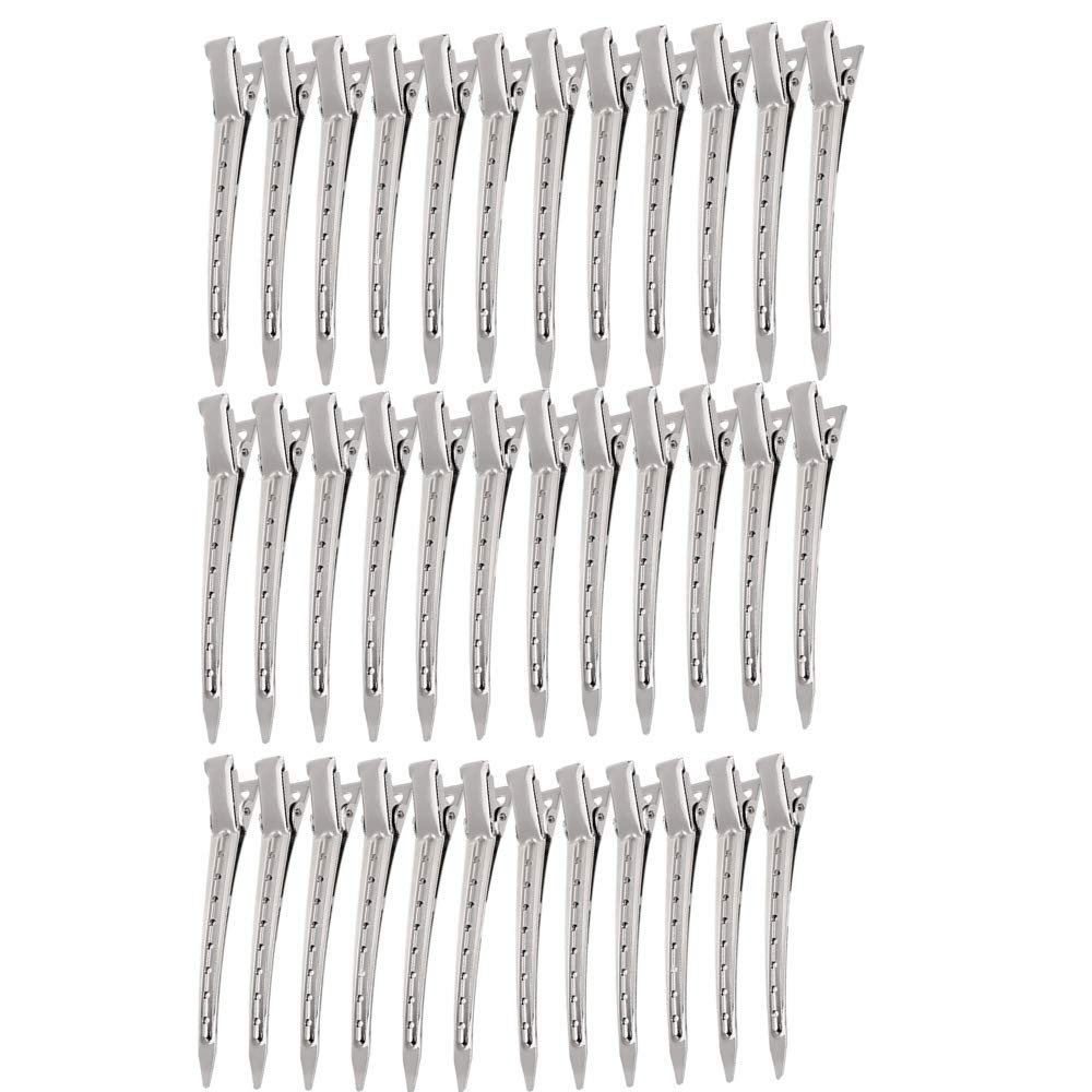 Duckbill Clips 36 pieces 3.5inch Pin Curl Hair Clips Metal Alligator Curl Clips with Holes for Salon and Women Girls Hair Styling Hair Coloring