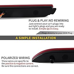 Raryloy 2x LED Rear Bumper Lights Reflector Tail