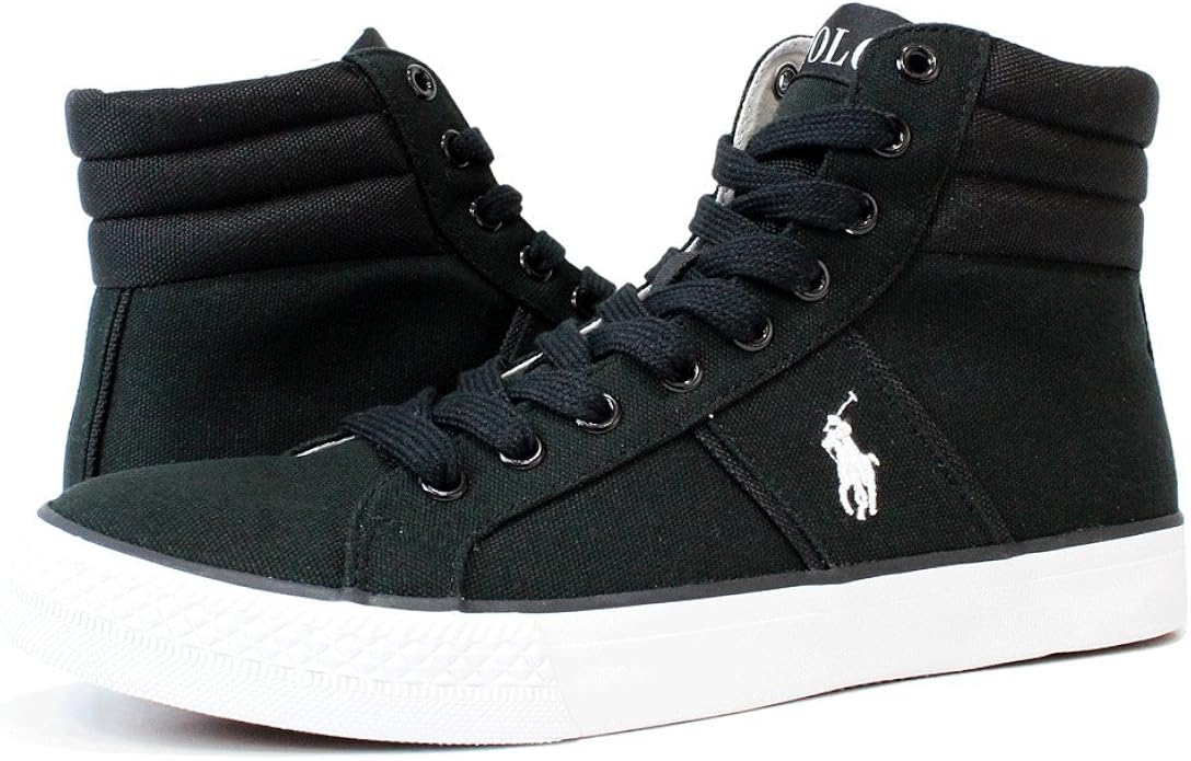 Amazon ラルフ スニーカー Polo Ralph Lauren ポロ ラルフローレン メンズ ハイカットスニーカー ビッグポニー ハイカット キャンバス スニーカー シューズ Black ブラック 28 5cm Polo Ralph Lauren ポロラルフローレン スニーカー