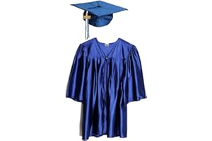 Happy Graduates Shiny Child Graduation Cap, Gown, Tassel and 2025 Charm Set, Kindergarten Graduation and Kids Preschool