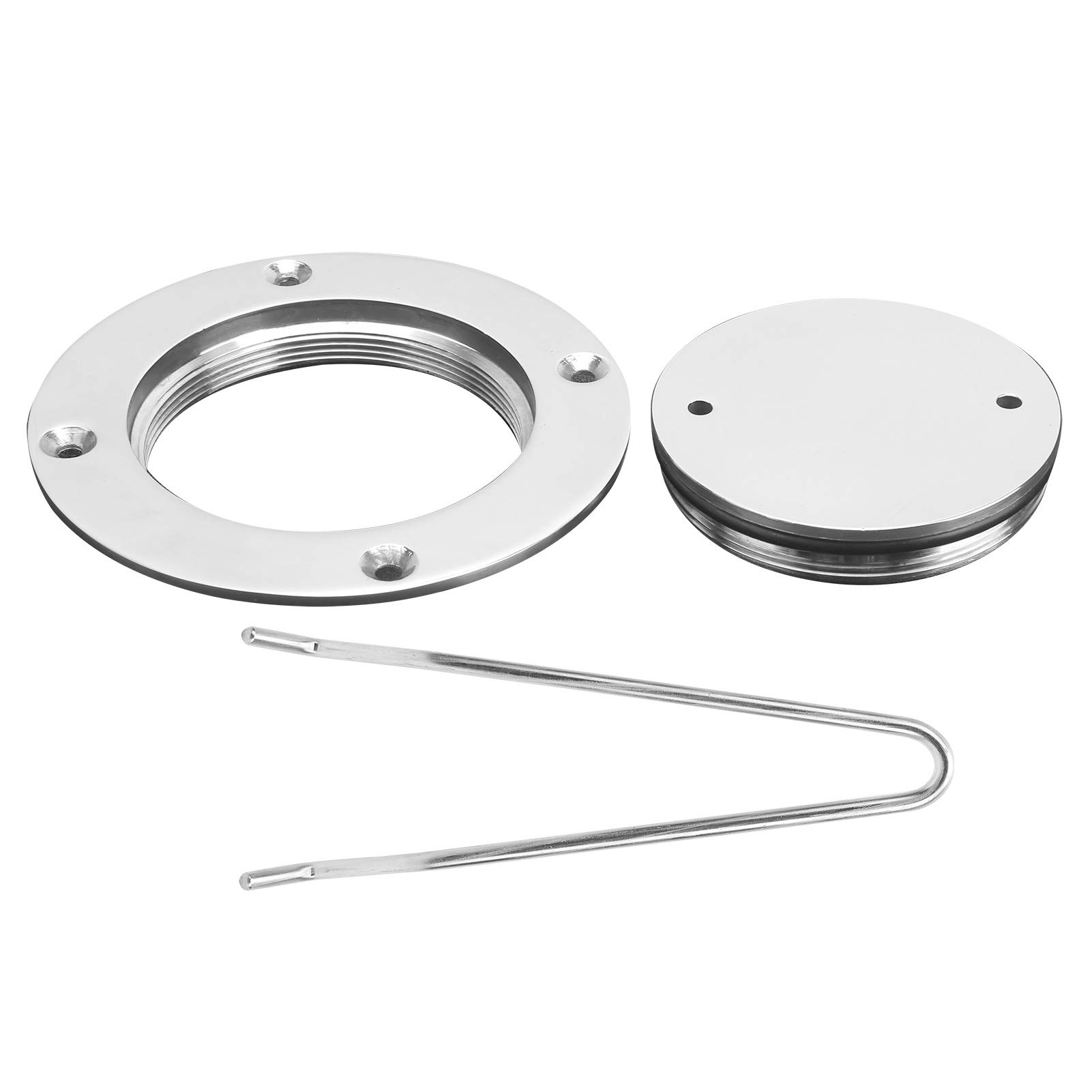 316 Stainless Steel Deck Cover Plate with Key - 3 Inch Marine Boat Hardware Accessory for Easy Access