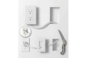 in-Wall Cable Management Kit with Recessed Outlet Box, Dual Outlet Extender for Wall Mount TV, 9.8ft Extension Cord, Easy Ins