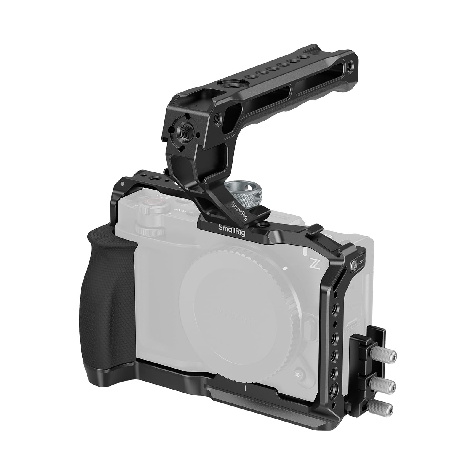 Photo 1 of SmallRig ZR Camera Cage Kit for Nikon ZR, Full Cage with Silicone Grip, Top Handle for ARRI, Cable Clamp for HDMI, Built-in Cold Shoe and Quick-Release Plate for Arca - 5647
