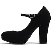 Soda “Ayden” ~ Women Mary Jane Ankle Strap Cushion High Heel Pump Shoe