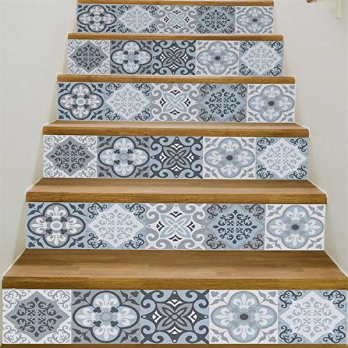 VancyTop Mediterranean Style DIY Removable Self-adhesive Stair Stickers 18100cm6pcs/set
