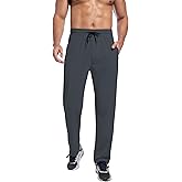 JUNMAO Men's Athletic Running Pants with Zipper Pockets, Suitable for Outdoor, Gym, Running and Training