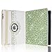 Eco-Fused 360 Rotating Faux Leather Bling Case Bundle for Apple iPad 4, 3, 2 / Bling Stylus Pen/Long Stylus Pen/Microfiber Cleaning Cloth/Cute Rhinestone Cover Perfect for Girls
