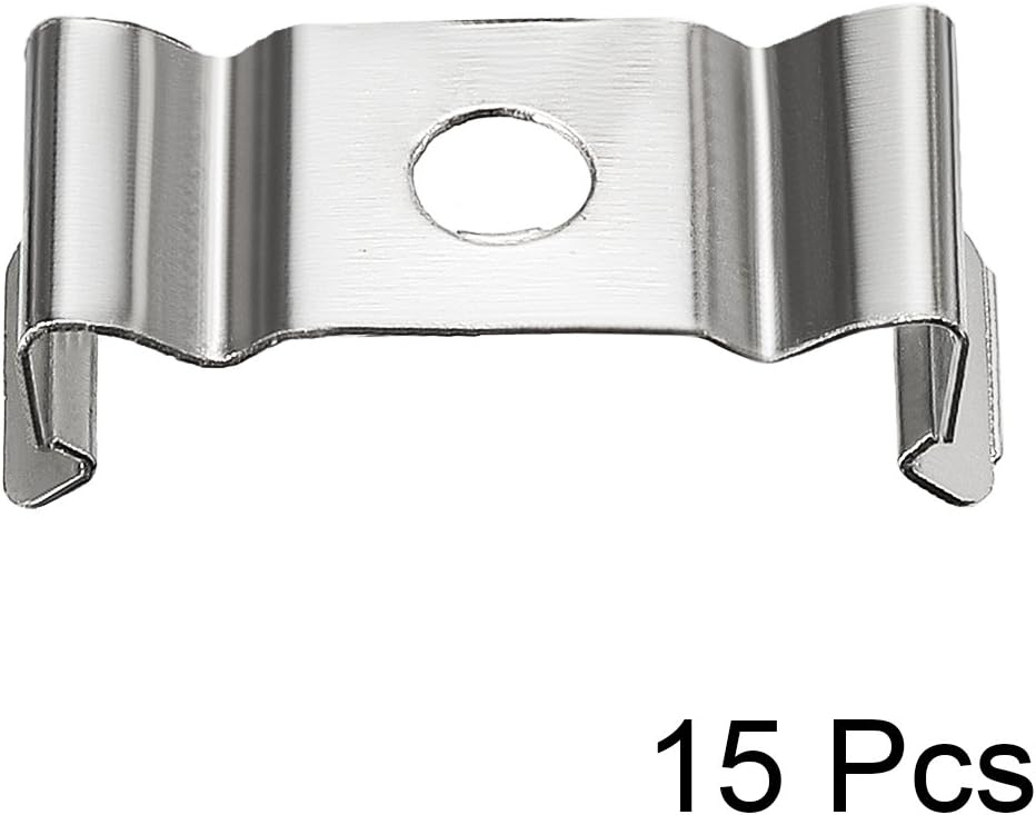 sourcing map T4 Clips Bracket Hanger for Integrated Tube Light Fixture Nickel-Plated Manganese Steel, Pack of 15 - Image 3