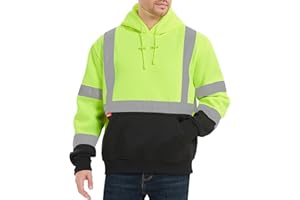 ProtectX Hi Vis Hoodie for Men Women High Visibility Safety Sweatshirt Reflective with Pockets for Construction Work Class 3