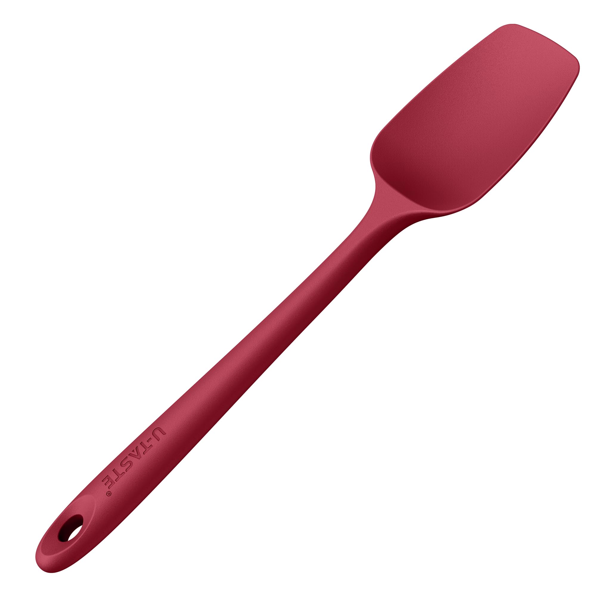 U-Taste Silicone Spoon Spatula: 250℃ Heat Resistant Flexible Seamless Rubber Spatula, Baking Cooking Silicon Kitchen Utensil for Nonstick Cookware Mixing Stirring Scraping (29cm, Red)