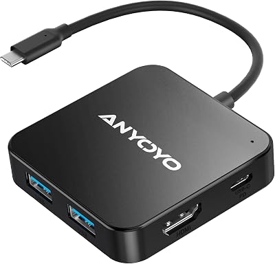 ANYOYO 6in1 USB C Hub 10Gbps 4K30Hz HDMI 100W PD USB 3.1 Data for MacBook Dell