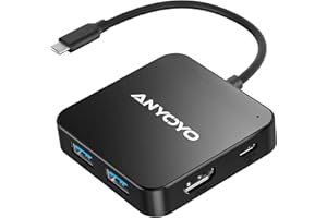 ANYOYO USB C Hub, 6 in 1 USB Splitter Adapter with 4K 30Hz HDMI, 100W PD, 3 USB A 3.0, 1 USB C 3.0, HDMI to USB C Multiport Adapter, USB C HDMI Hub for MacBook Pro/Air and Other USB C Devices