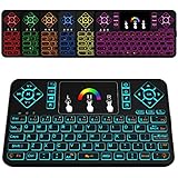 Mini Wireless Keyboard and Touchpad Mouse Combo With Colorful Backlit, Q9 2.4Ghz Colorful Backlit Handle Control for Android TV Box, Windows PC, HTPC, IPTV, Raspberry Pi, XBOX 360, PS3, PS4 by Okela