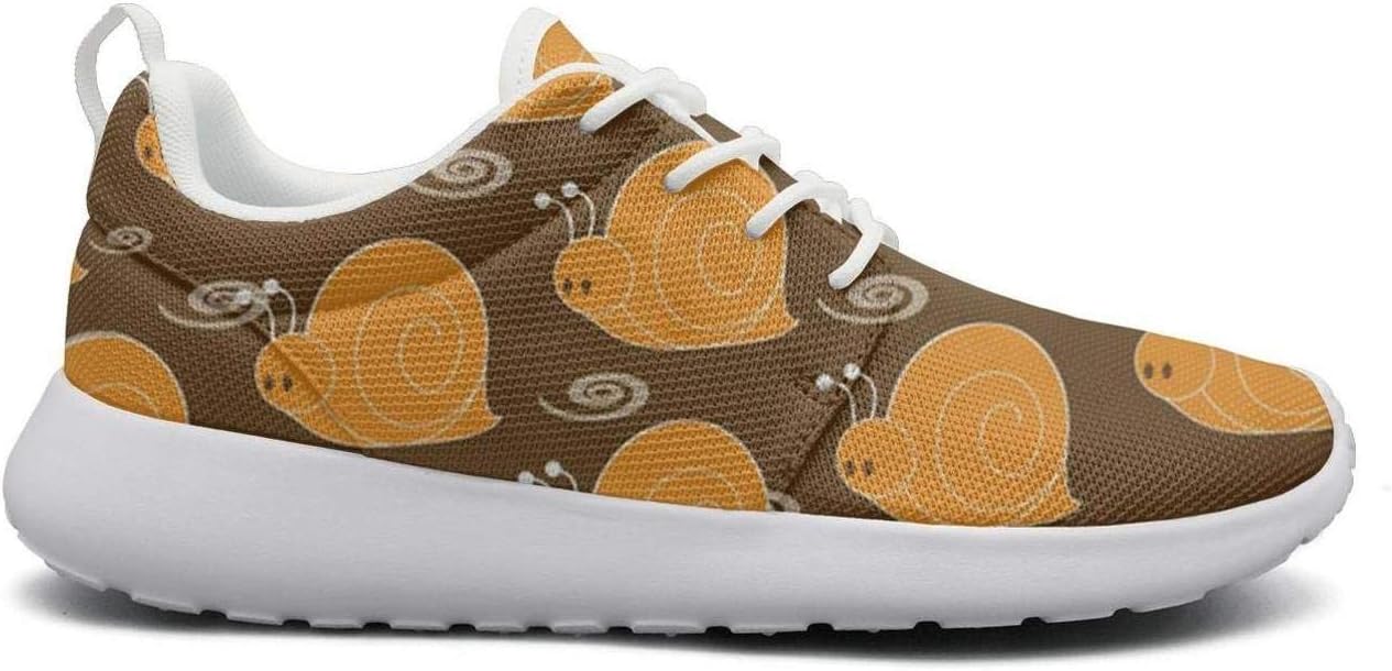 Tasbon Womens Orange Snail in Black Ultra Lightweight Breathable Mesh Athleisure Walking Shoes