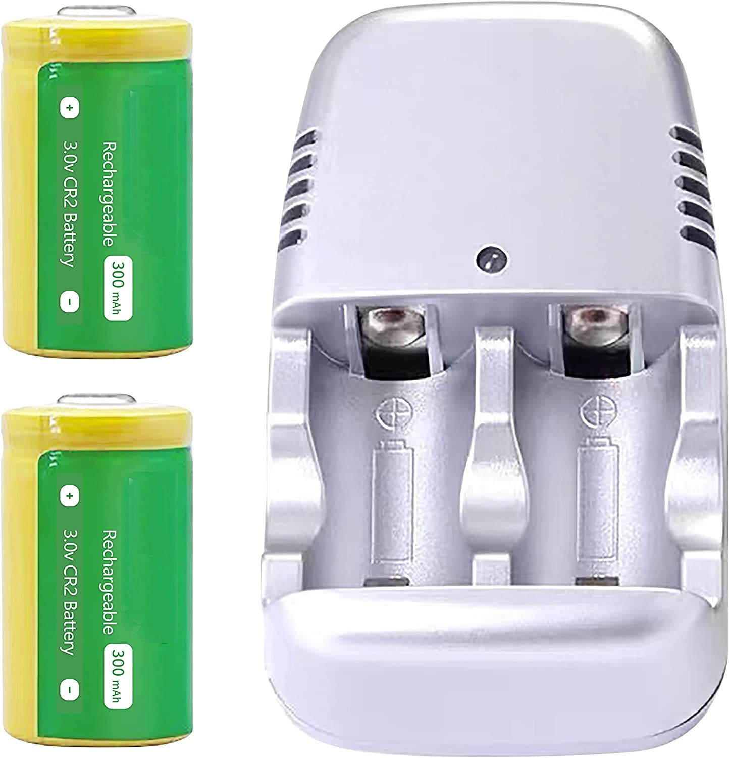 Photo 1 of CR2 3.0V Charger CR2 Set 2cell Rechargeable Battery and Fast Charger head-300 mAh CR2 3V Two-Pack Household Battery for Golf rangefinder, Telescope, Electric, Alarm and Other Equipment