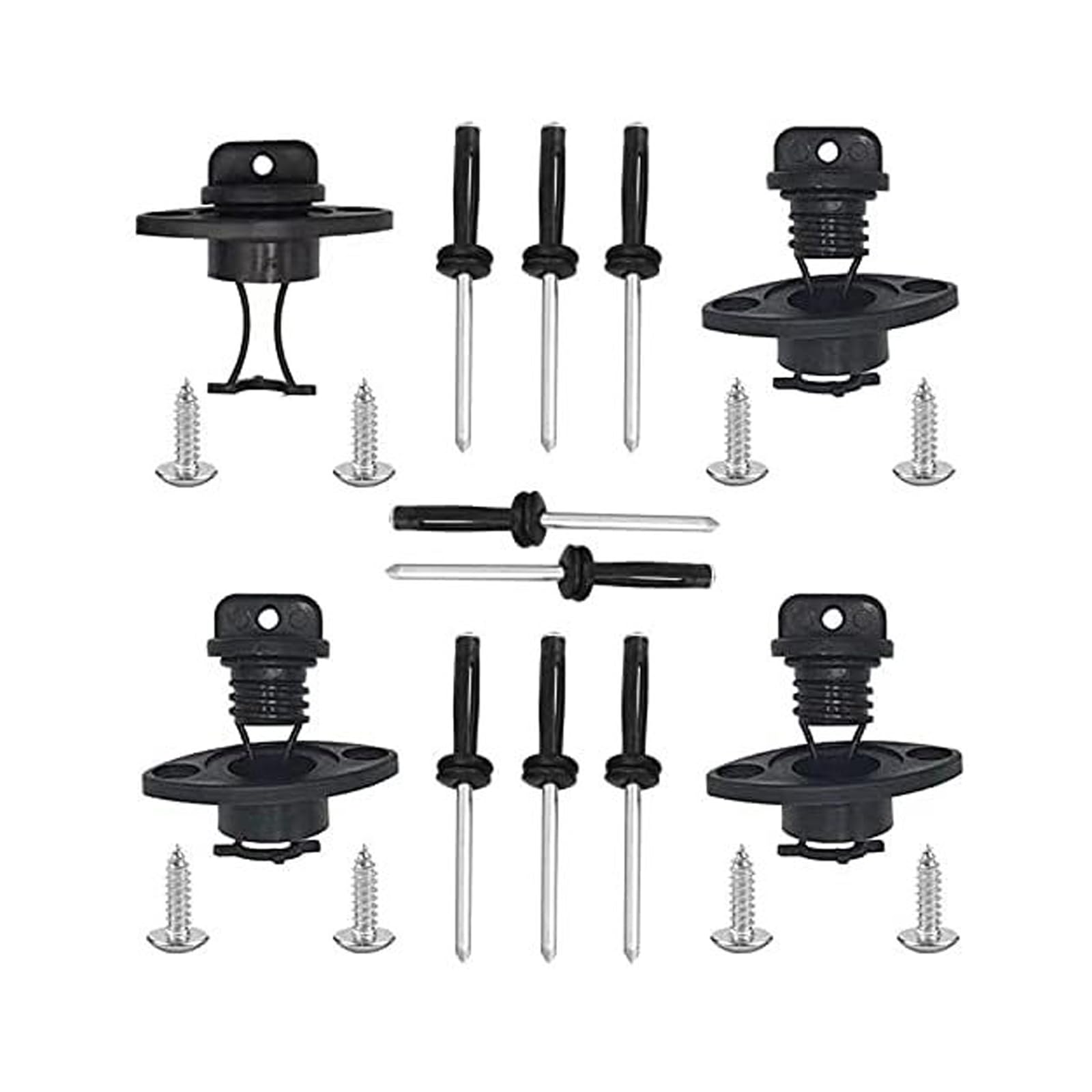 KOVNISE Kayak Drain Plug Kit 4 drain plugs with rivet screw set for Kayak Dinghy Canoe Boat with Screws Hardware Plastic Drain Plugs