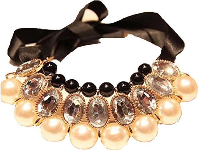 Amazon ビッグ ボリューム パール ビジュー ネックレス レトロ ゴージャス ビューティー アンティーク パーティー 結婚式 にも ネックレス 通販