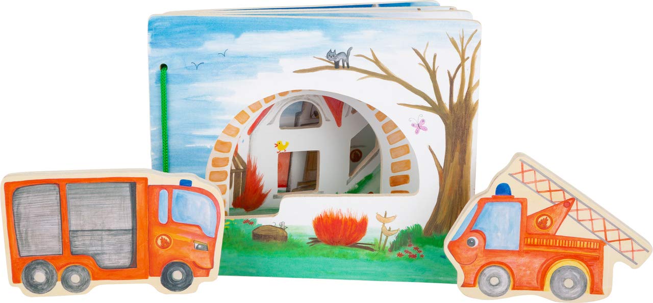 Small Foot Interactive Fire Truck Wood Picture Book