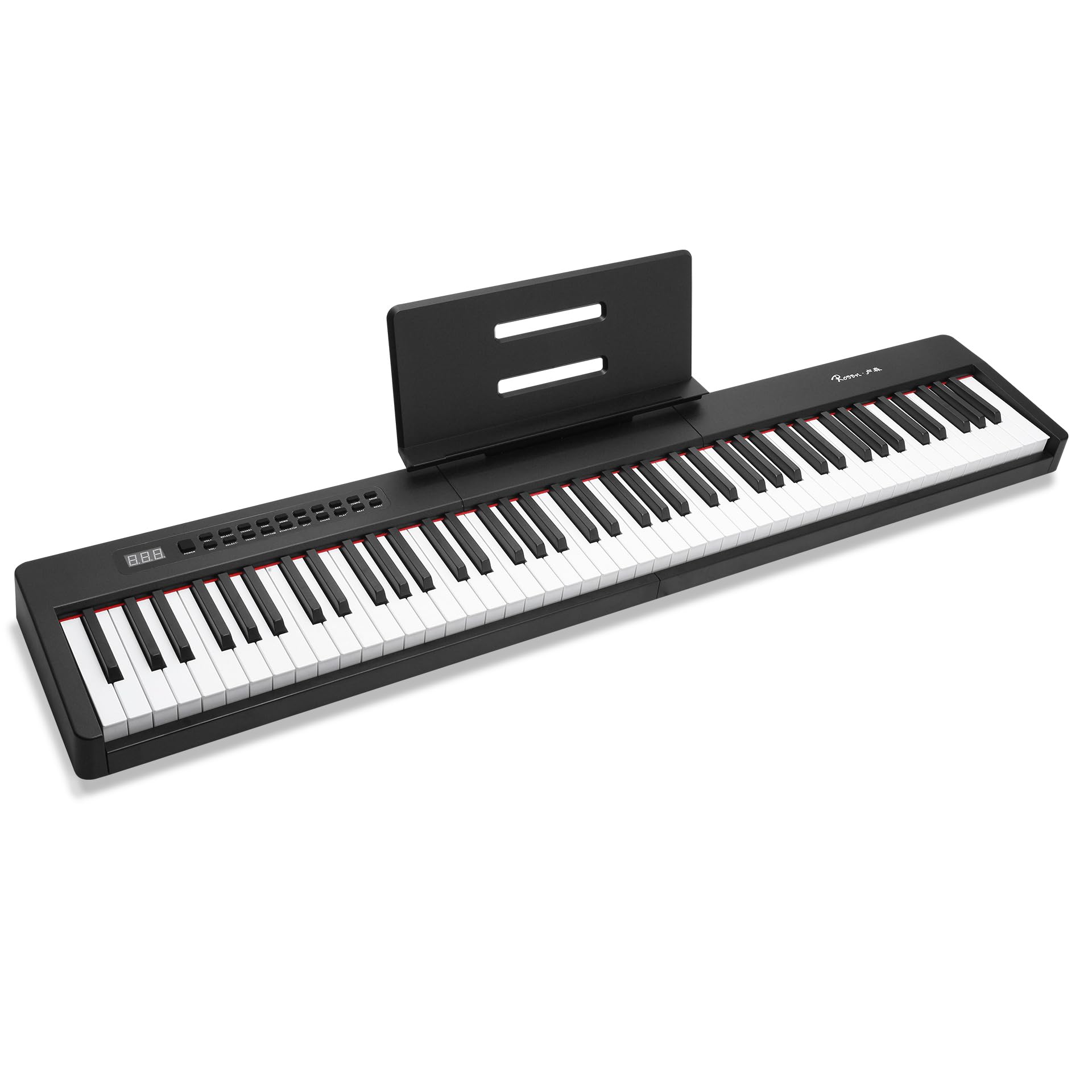 Photo 1 of ***Damaged back***Rosen P21 Semi-Weighted Keyboard 88 Keys Beginner Digital Piano, Portable Electric Piano with Sustain Pedal and Power Supply,Black