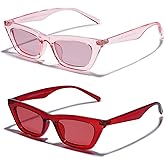 VANLINKER Small Trendy Skinny Cat Eye Sunglasses Women Retro Tiny Square Shade VL9555