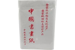 VIECAM Half-Raw Xuan Calligraphy Paper - Premium Chinese & Japanese Rice Paper, Ideal for Brush Ink Writing, Sumi-e Painting, 100 Sheets, 13.4" x 26.7", No Grids. 宣纸半生熟