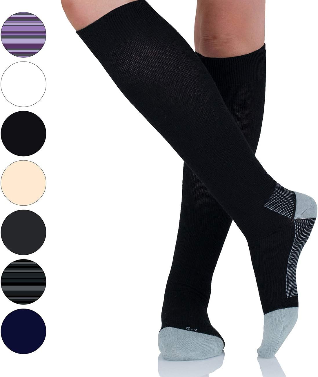 April Tex Women and Men Cotton Compression Socks for Travel