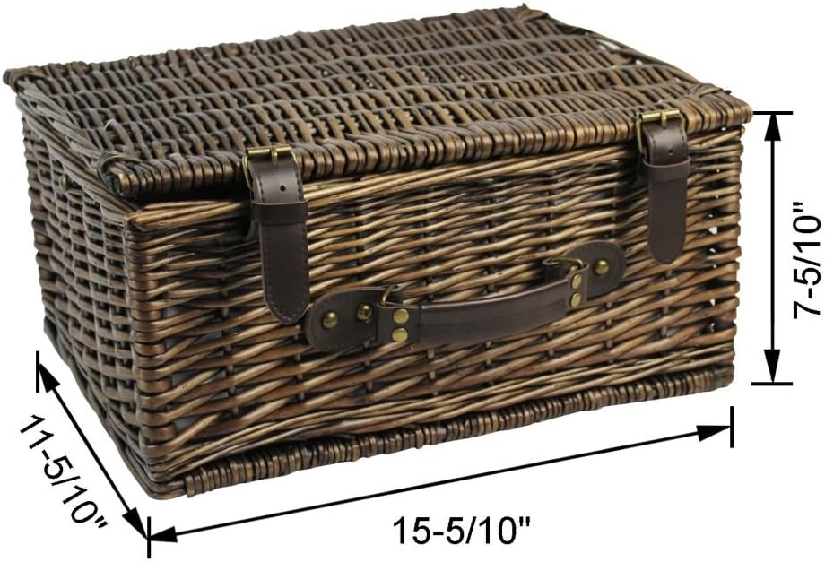 INNO STAGE Wicker Picnic Basket for 4, Picnic Set for 4,Willow Hamper Service Gift Set for Camping and Outdoor Party Best Gifts: Home & Kitchen