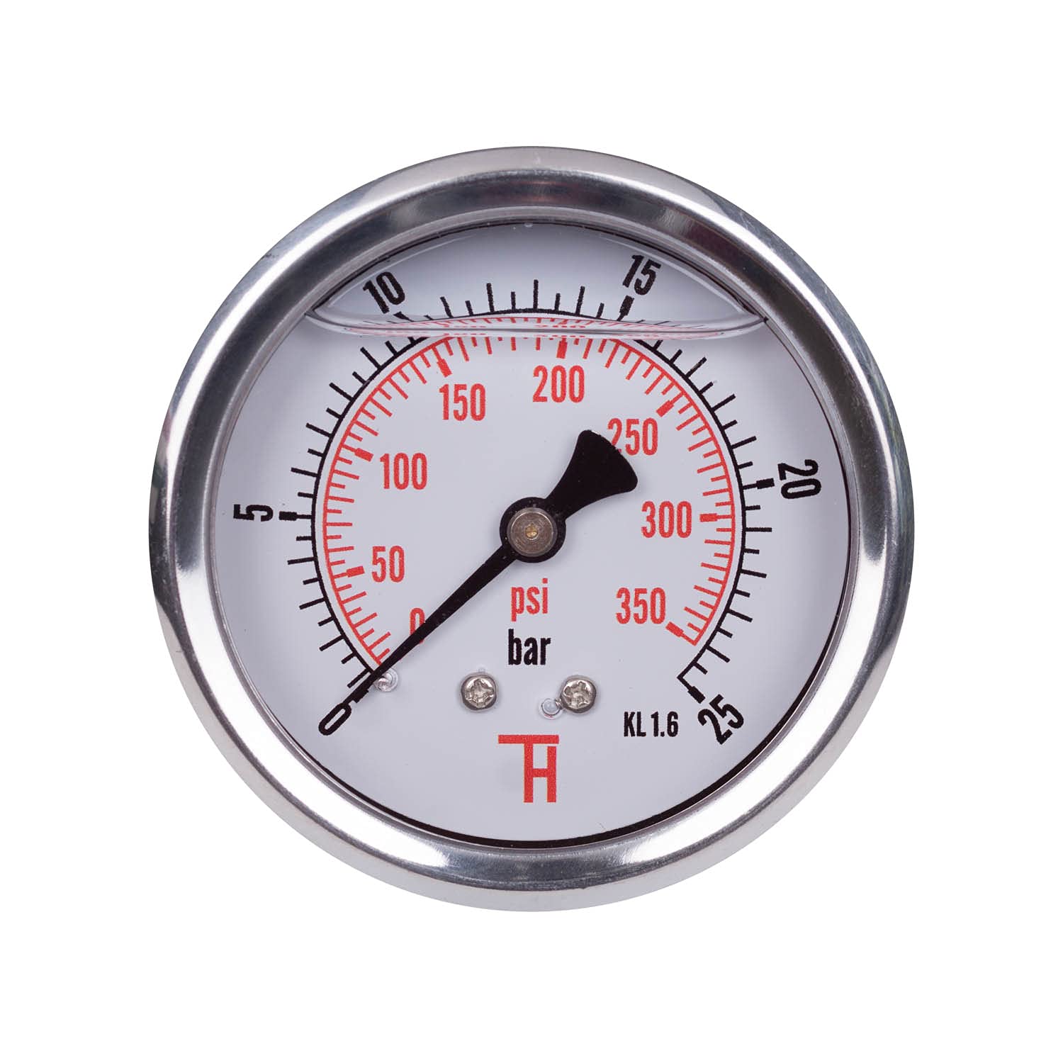 THERMIS Pressure Gauge 358G 1/4 Connection from back 0-25 bar / 350 psi, Shock resistant
