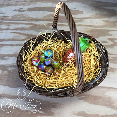 Shredded Paper Gift Basket Filler - Natural Packing Shreds for Crafts, Boxes and Bags, Recycled Decorative Stuffing Material, Raffia Confetti Easter Grass Fill by Mrs Fizz (Kraft, 1 LB)