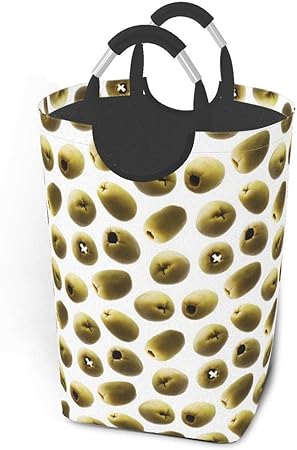 Cestas de lavandería plegables, lindas y divertidas aceitunas verdes