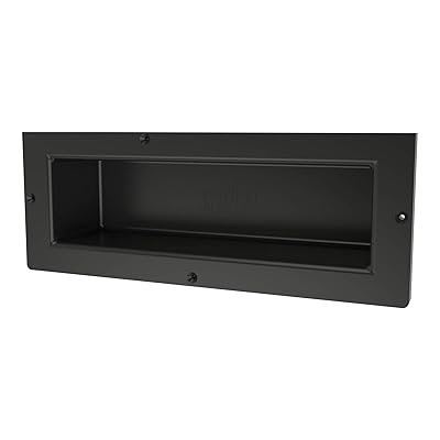 Single Recessed Shower Shelf in Black for Bathroom Storage