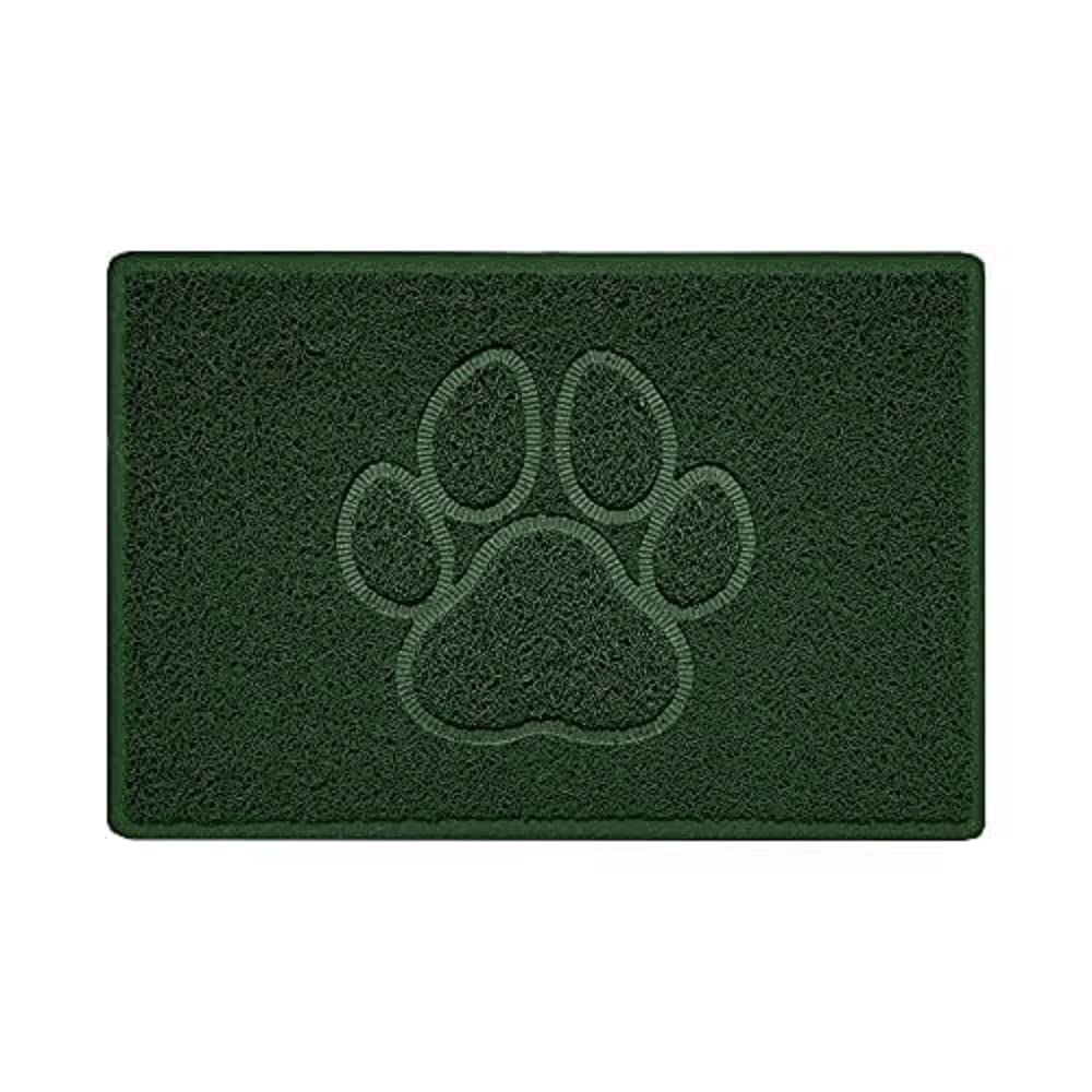 Nicoman Paw Embossed Shape Indoor Outdoor Dirt-Trapper Door Mat Washable Barrier Heavy Duty Doormat - (Watertight Rubber-Back, Small, Green, 60 x 40cm)
