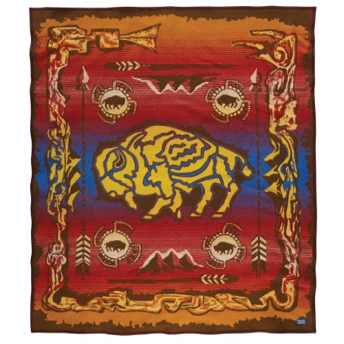 Pendleton Buffalo Creation Story Wool Blanket, Twin