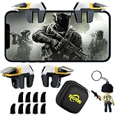 Mikirini 13 in 1 Mobile Phone Game Triggers Combo Kit for PUBG/Call of Duty | L2R2 gaming controller, compatible with iPhones &amp; Android Cell Phones, free fire, 6 fingers operation, max thickness 13mm