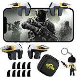 Mikirini 13 in 1 Mobile Phone Gaming Controller for Android Phones & iPhone, Cell Phone Game Triggers Compatible with PUBG Mobile/Knives Out/Call of Duty Mobile/Free Fire (Boy)