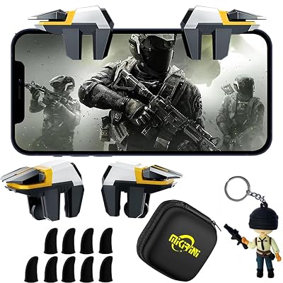 Mikirini 13 in 1 Mobile Phone Gaming Controller for Android Phones & iPhone, Cell Phone Game Triggers Compatible with PUBG Mobile/Knives Out/Call of Duty Mobile/Free Fire (Boy)