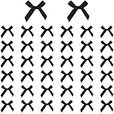 50 Pcs Mini Black Bows Satin Ribbon Bows 4x4cm Little Bows DIY Satin Bows Black Ribbon Mini Bows Cute Small Bows for Craft Sewing Scrapbooking Christmas Party Wedding and Gift Wrapping