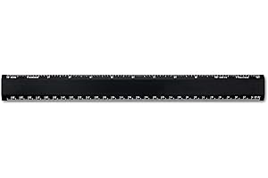 Alumicolor Aluminum Desk Ruler, 12IN, Black