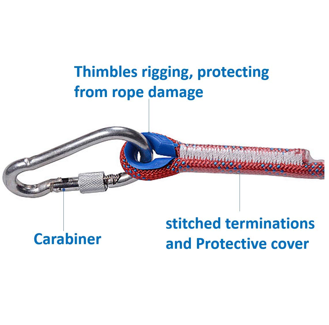 Outdoor Climbing Rope 10M(32ft) 20M(64ft) 30M Static Rock Climbing Rope, Escape Rope Ice Climbing Equipment Fire Rescue Parachute Rope