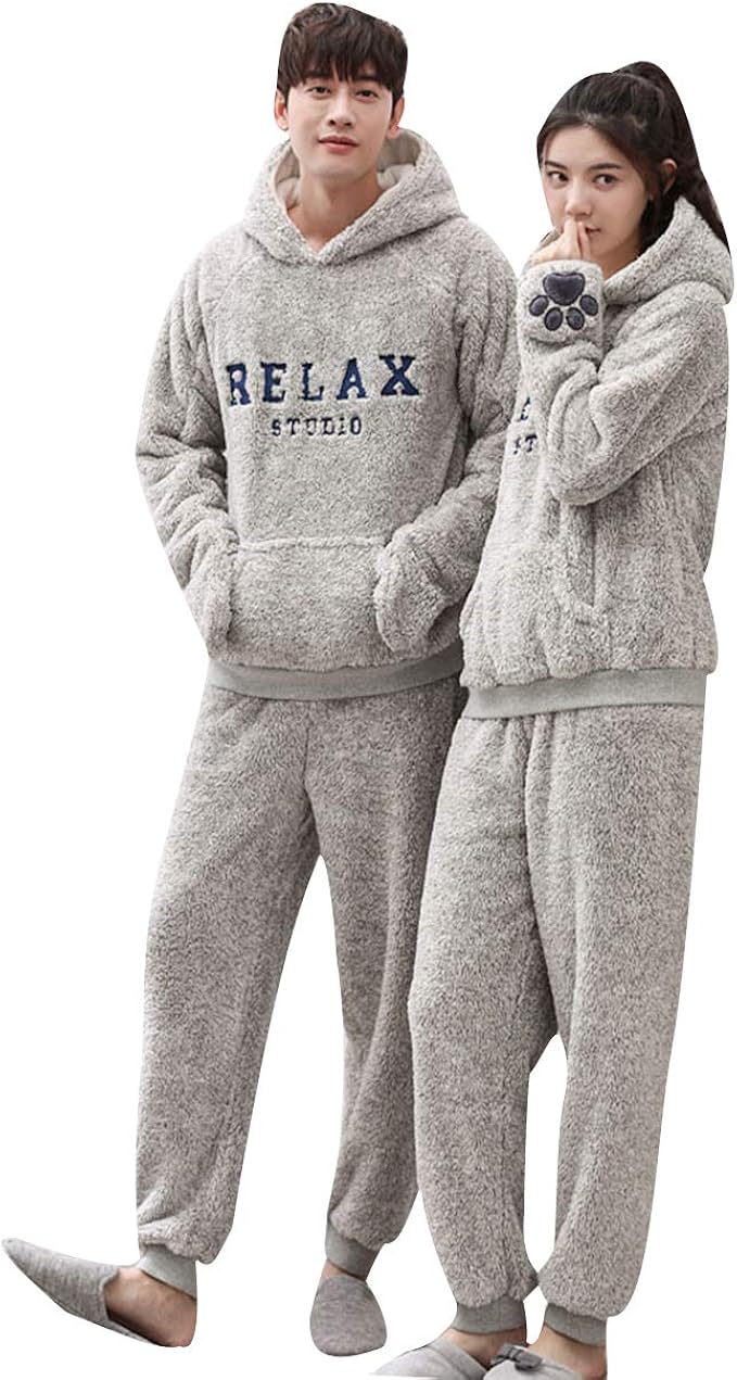 Amazon Grepeace グレールームウェア もこもこ 大きいサイズ ルームウェア 冬 上下セット パジャマ メンズ 部屋着 ルームウェア 冬 部屋着 レディース 部屋着 セットアップ パジャマ レディース 冬用 パジャマ パジャマ ルームウェアセット 通販