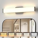 Amico Bathroom Light Fixtures, 16 inch Dimmable 5CCT Led Modern Vanity Lights for Bathroom, Black Wall Lamp for Mirror, Livin