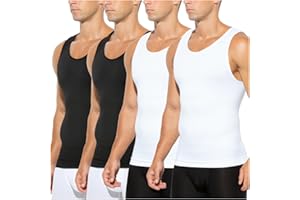 Casey Kevin Men's Compression Tank Top Slimming Undershirt Sleeveless Body Shaper Packs