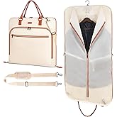 GMAK Travel Garment Bag, Heavy Duty Travel Suit Bag with Zipper Pocket, 47'' Carry on Garment Duffel Bags for Suits, Dresses, Coats, Tuxedos, Travel Essential Storage Tote Bag, Beige