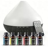Essential Oil Diffuser for Home 550ML Large Capacity with Remote | Auto-off Functuon,Remote Control,7 LED Color Light,Timer Setting for Large Room Living Room Office Bedroom