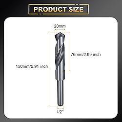 HARFINGTON 20mm Drill Bit 1/2" Reduced Shank Round